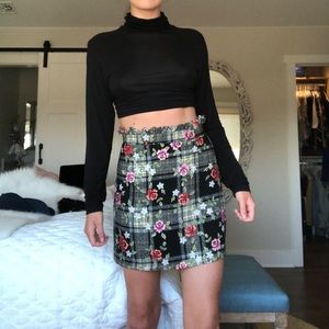Beautiful Vintage Floral/Plaid Skirt